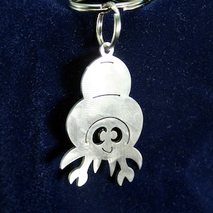 14 Gauge Little Hermit Crab Sea Creature Heavy Duty Stainless Steel Keychain Charm