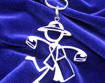 Happy Postal Worker Female Stick Figure KeyChain for postal workers and mail carriers