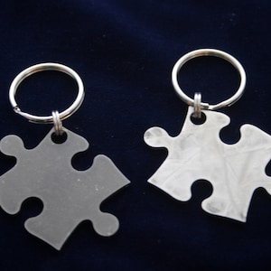 Stainless Steel Puzzle Piece Keychain