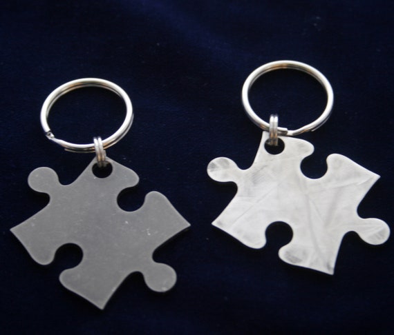 Stainless Steel Puzzle Piece Keychain