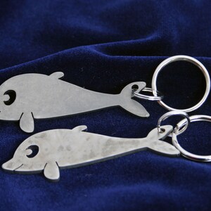 14 Gauge Whimsical Heavy Duty Stainless Steel Dolphin Key Chain