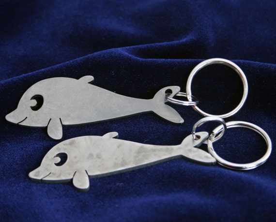 14 Gauge Whimsical Heavy Duty Stainless Steel Dolphin Key Chain