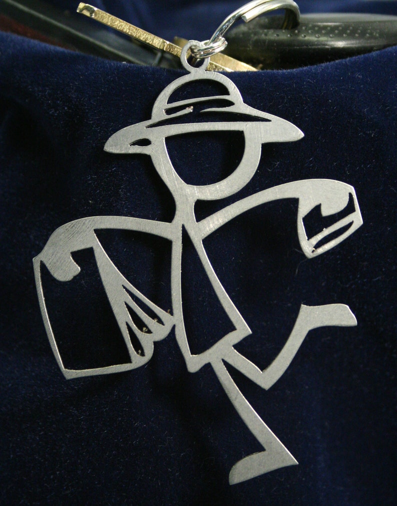 Happy Shopper Stick Figure KeyChain image 1