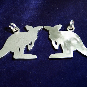 14 Gauge acciaio inossidabile Heavy Duty Kangaroo Silhouette Stick Figura Portachiavi Charm