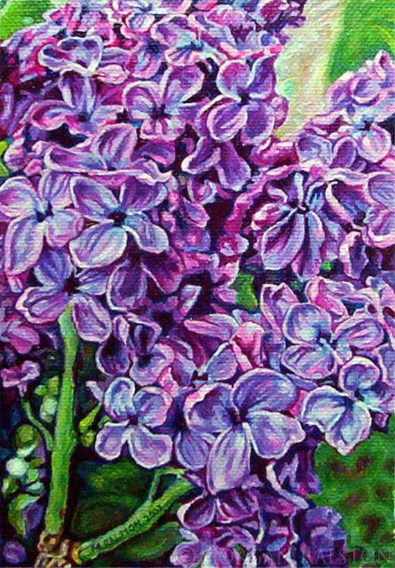 Lilacs Colorful Purple Flower Prints Giclée Art Print Etsy