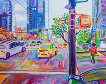 Wall Centre at Nelson and Burrard, Vancouver City Street Art Giclée Art Print Landscape Art Paintings Giclée  Print