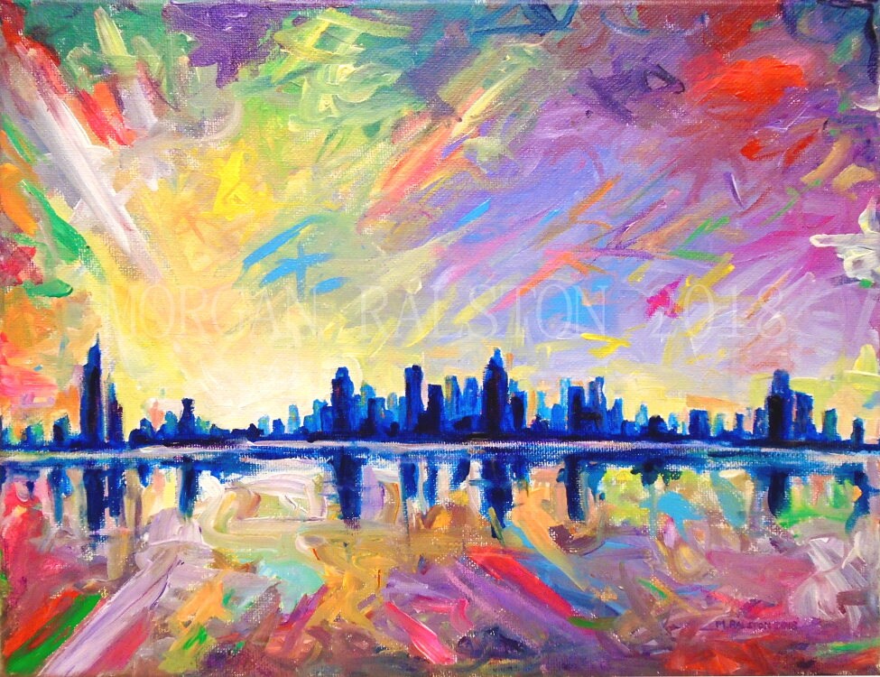 ORIGINAL Acrylic Painting Brilliant Dawn 11x14 Sunset | Etsy