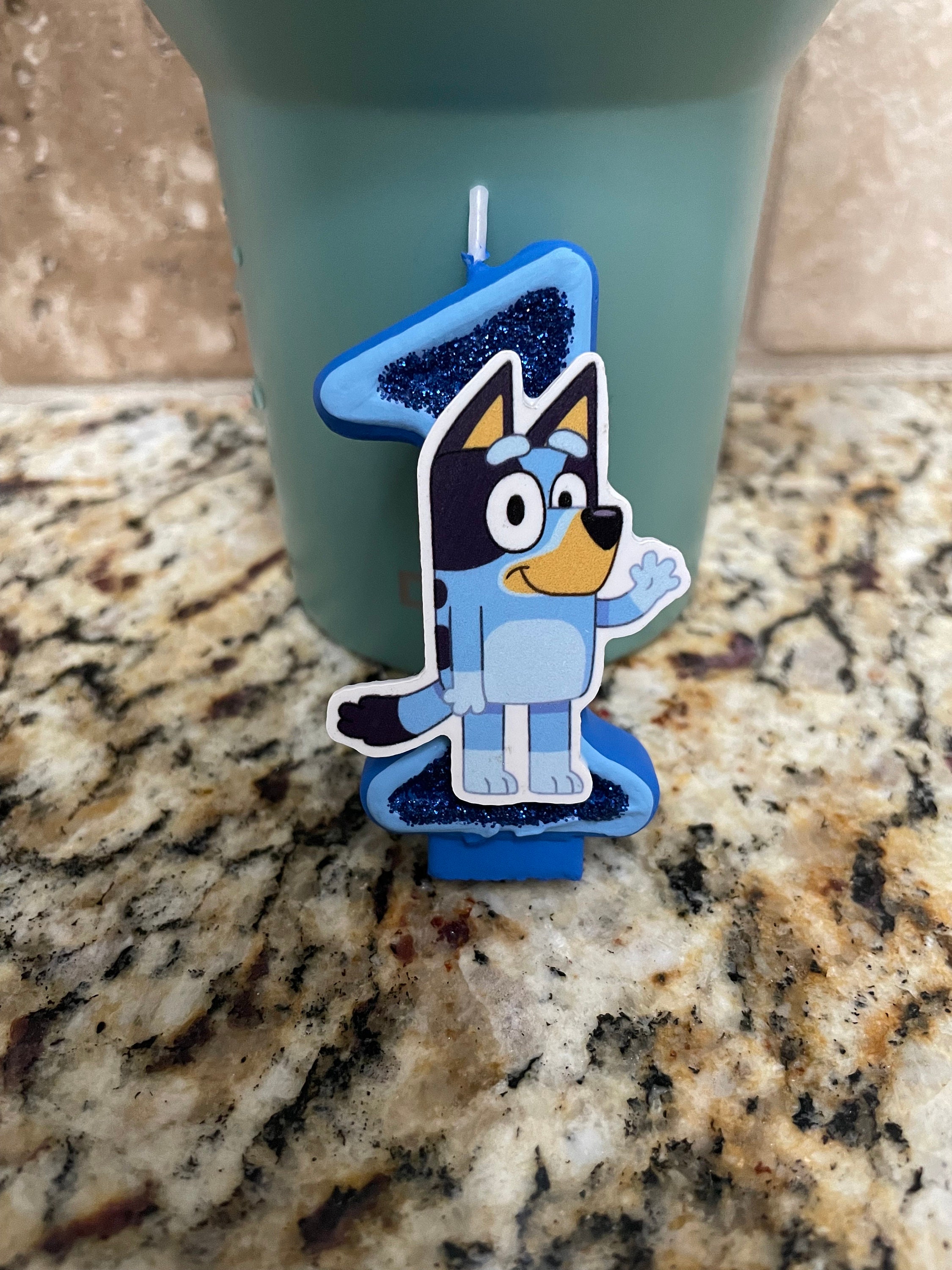 Bluey Glitter Candle