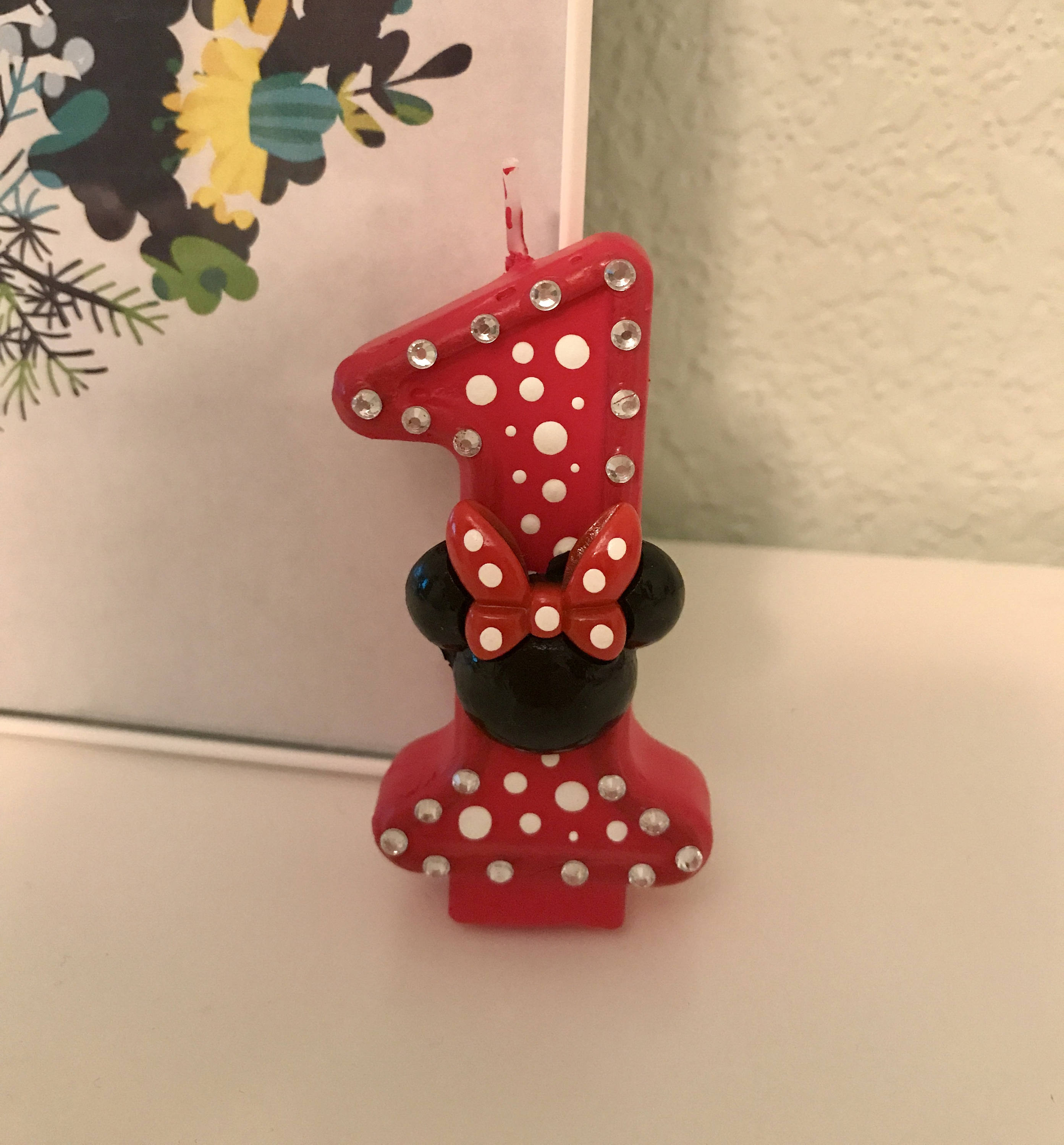 Red Minnie Mouse Birthday Candles