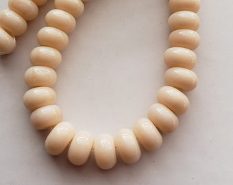 Pcs Gemstones DIY Jewellery Magnesite Plain Rondelle Beads 4x8mm Pale Cream 75