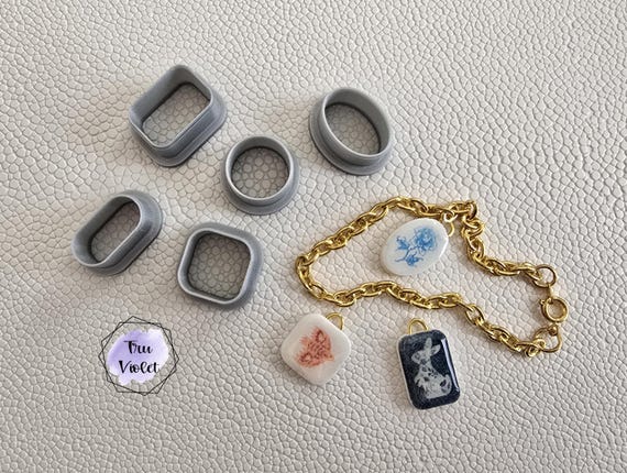 CHARM Polymer Clay Cutter Set, clay cutter, geometric, classic shapes, clay charms, 5pc