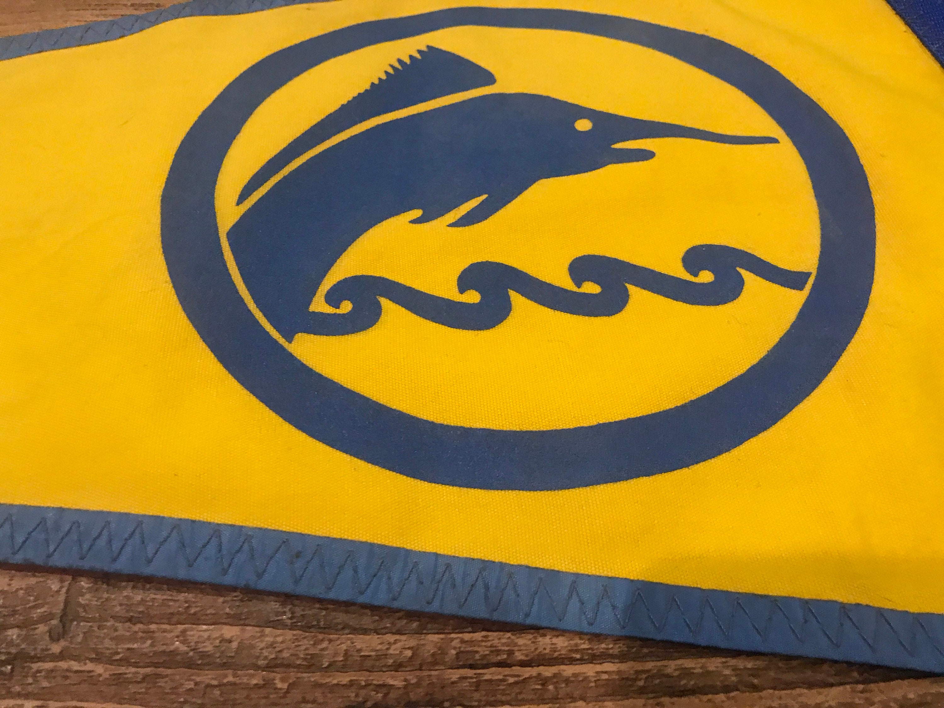 Vintage Boat Flag with Wooden Flag Pole Marina Dock Nautical Etsy