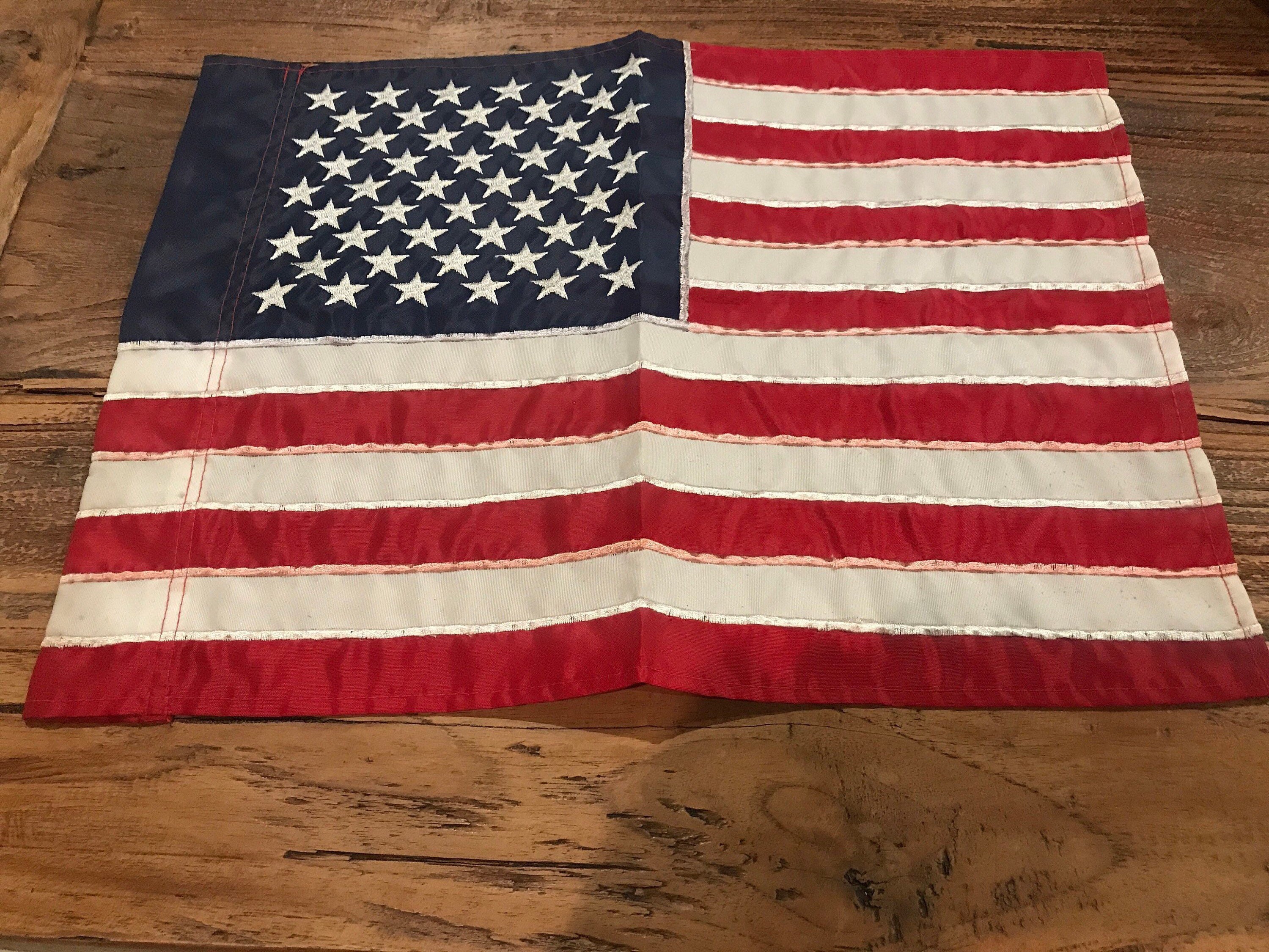 Vintage Nautical Boat Flag Embroidered Star Navy White Marina Etsy