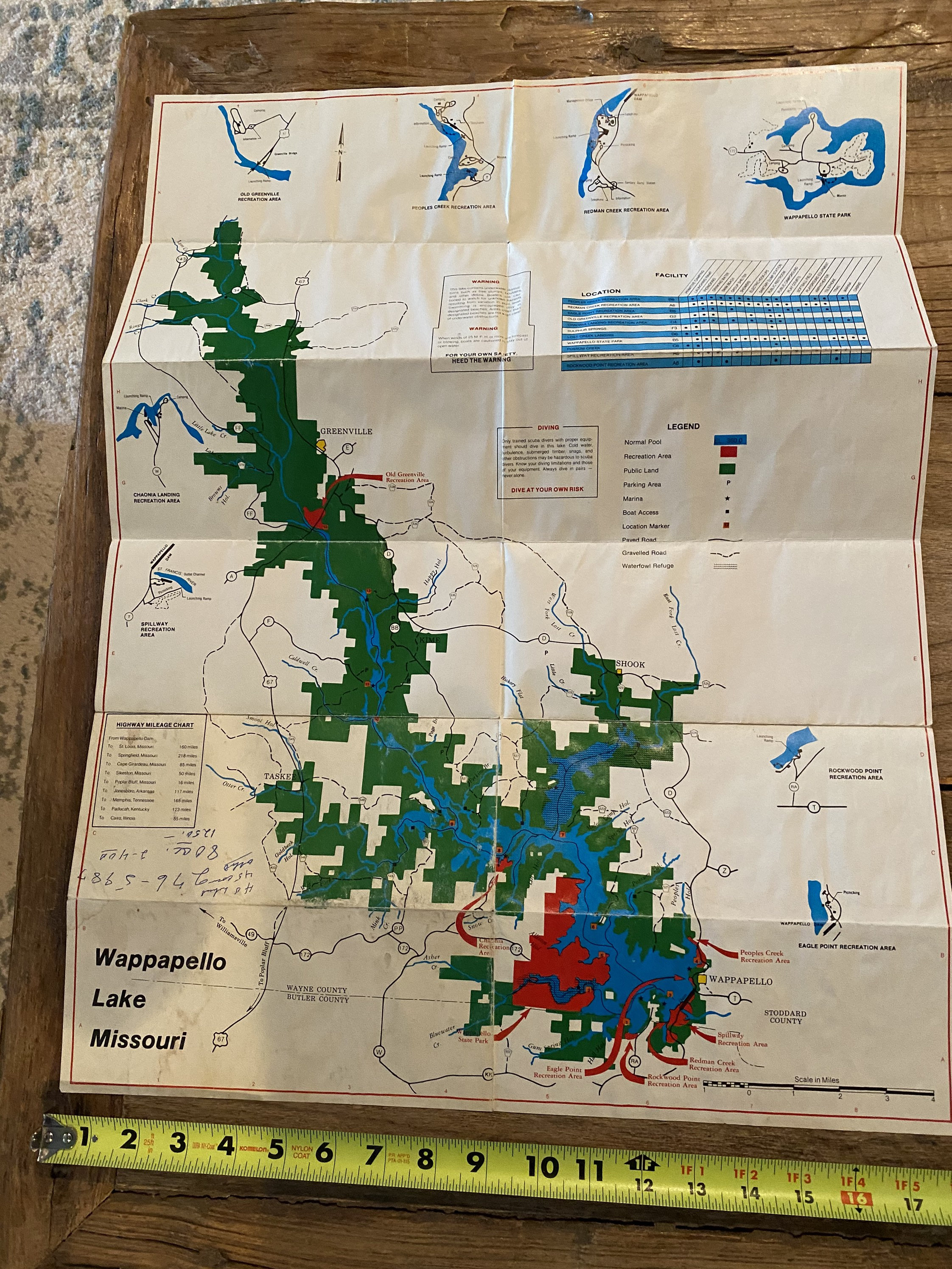 Detailed Map Of Wappapello Lake