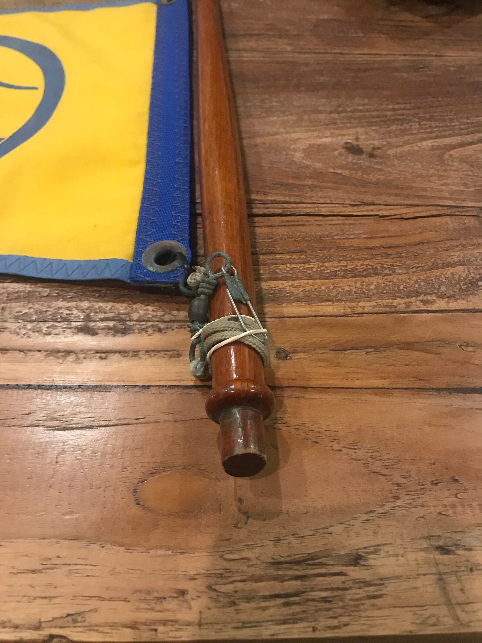 Vintage Boat Flag with Wooden Flag Pole Marina Dock Nautical Etsy