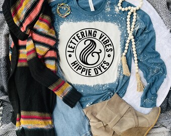 Long Sleeve Bleached Teal Mock Up