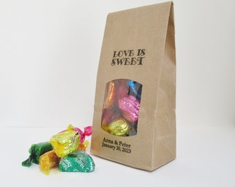 Wedding & Engagement Party Favor Bags, Love is Sweet, diy Personalized Candy Favors