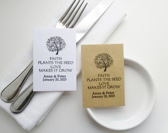 Christian Baby Shower Seed Packet Favor. Custom Seed Packets