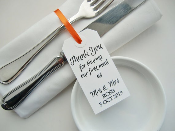 Mrs Mrs Lesbian Wedding Table Decor First Meal Tags Same Sex Etsy