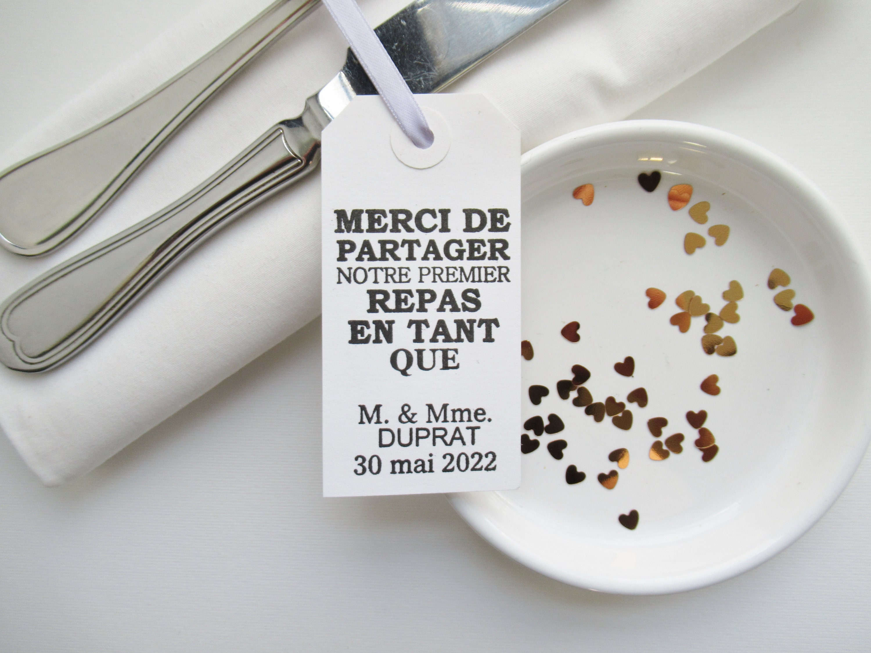 Merci de Partager Notre Premier Repas Votre Nom Decor de | Etsy