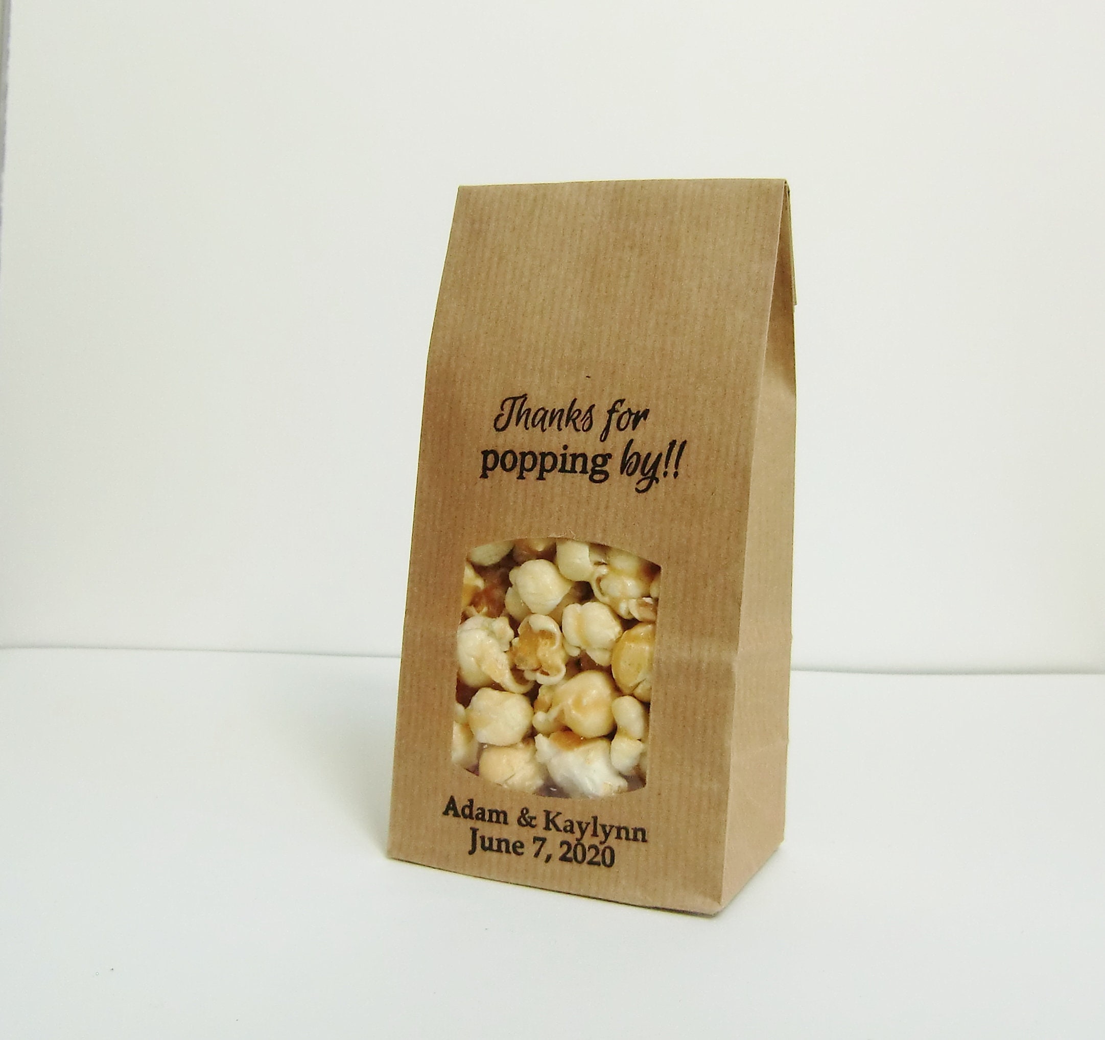Personalized Popcorn Party Favor Bags Thanks for Popping By Etsy