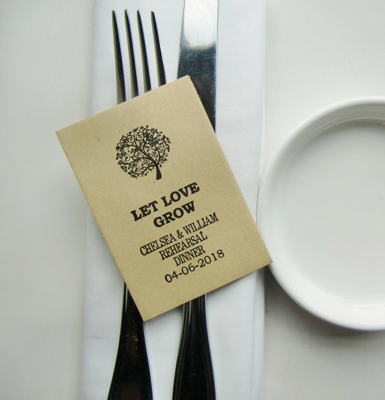 Let Love Grow Rehearsal Dinner Diy Seed Favors Personalized Etsy