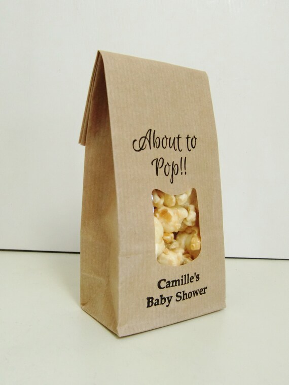 personalized popcorn bags for baby shower