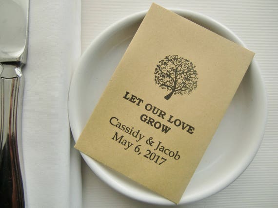 Rustic Chic Wedding Seed Packets Wedding Favors Let Our Love Etsy