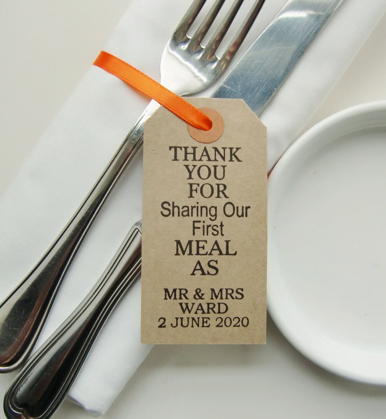 Vintage Style Tags First Meal Wedding Table Decor Napkin Etsy
