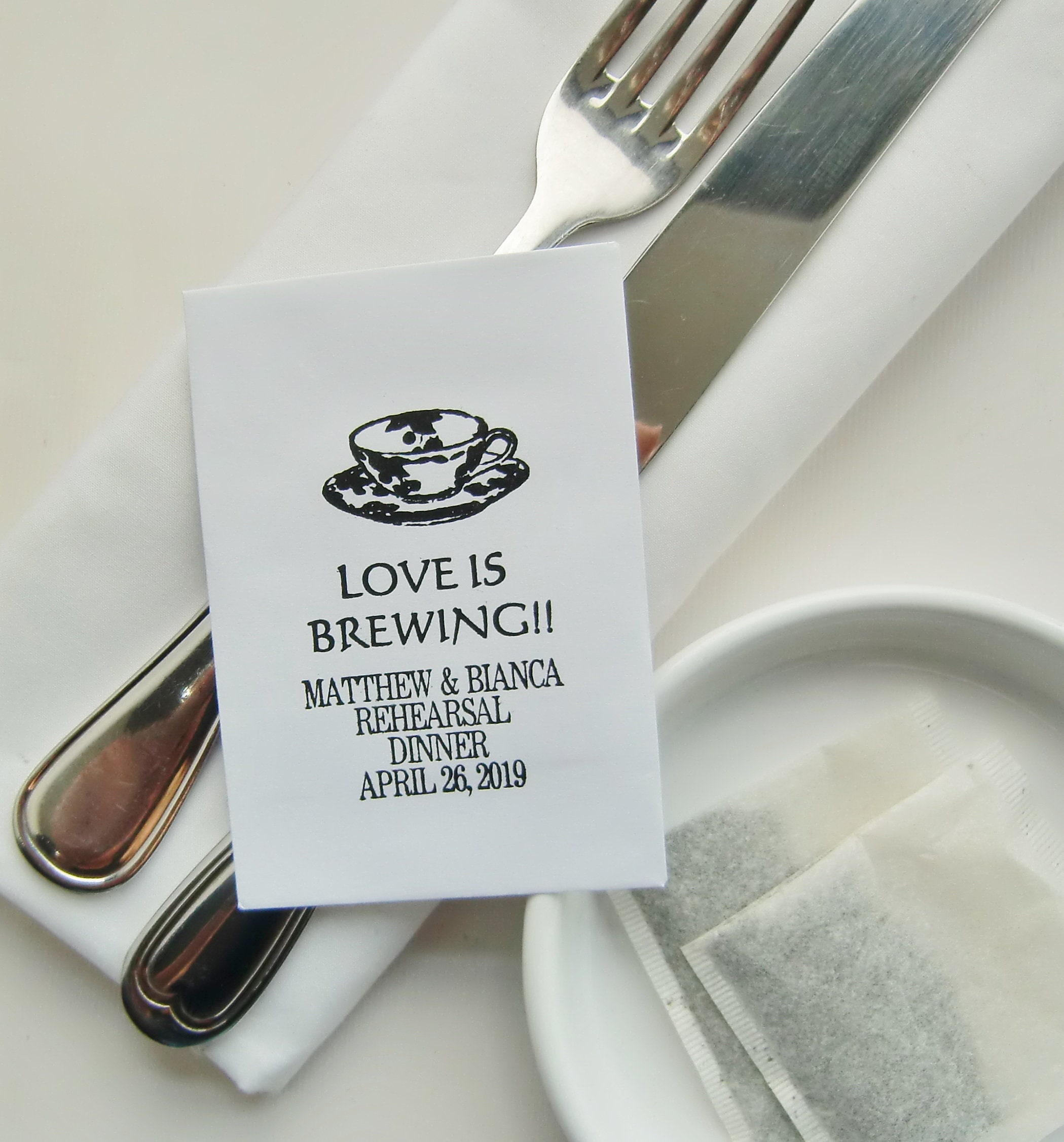 Rehearsal Dinner Favorsdiy Rehearsal Tea FavorsWedding Etsy