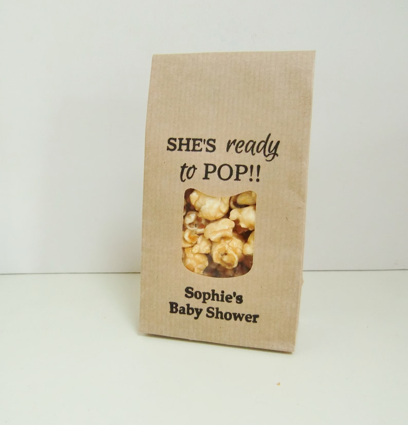 She's Ready to Pop Popcorn Bags Baby Shower Favor Bags Etsy