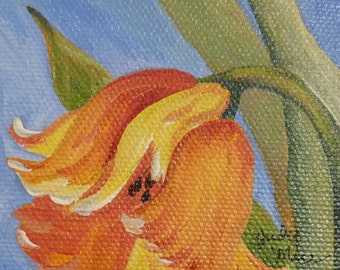 tulip original acrylic mini 3 x 3 painting small format