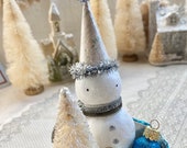 Snowman Decoration. Winter Scene Decorations. Christmas Diorama. Vintage Tin Ornaments Decorations.