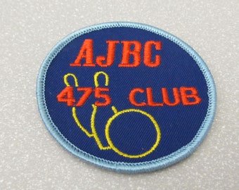 1970s/80s vintage bowling patch, "AJBC 475 Club"