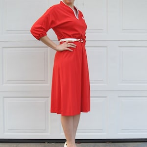 1960s/1970s sporty red tennis dress, vintage tennis, S/M