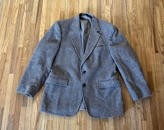 1970s men's vintage wool tweed blazer, McGregor brown tone tweed