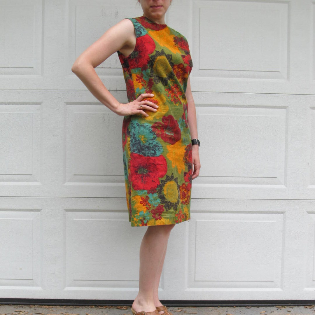 60s Abstract Print Shift Dress