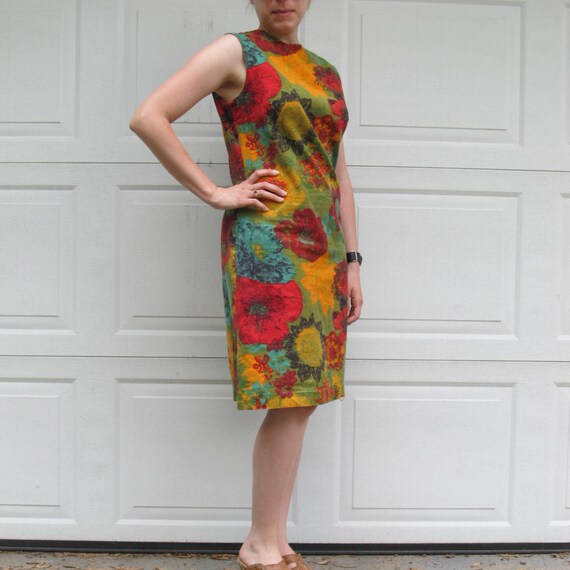 rust shift dress