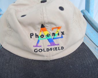 Vintage trucker hat, Phoenix, AZ Goldfield, rainbow hat