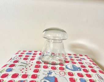 Vintage glass mushroom jar with removable lid