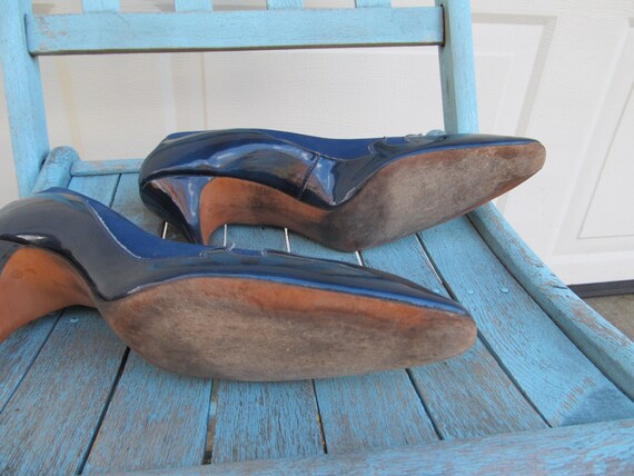 1970s rockabilly blue flame shoes, sz 8 AAA - image 4