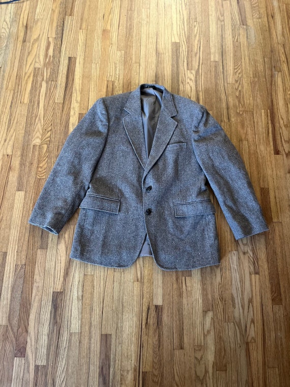 1970s men's vintage wool tweed blazer, McGregor brown… - Gem
