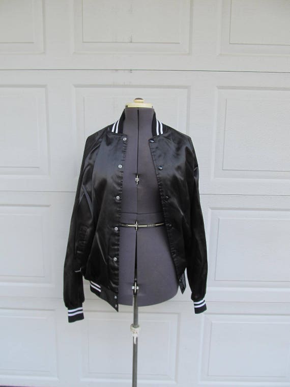 1970s Black bowling Jacket Eastgate lanes, black nylo… Gem