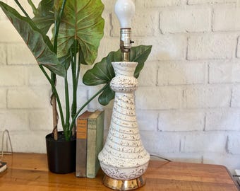 ヴィンテージミッドセンチュリーブラウン＆ホワイトセラミック陶器 