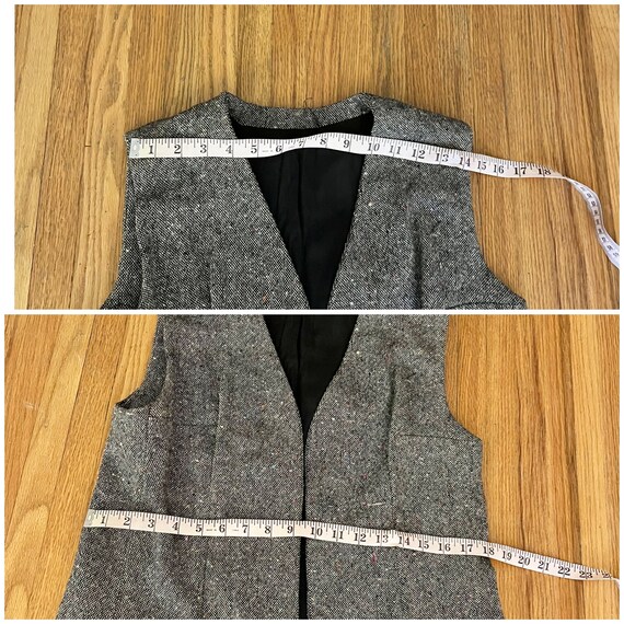 1960s vintage handmade flecked wool tweed vest an… - image 7