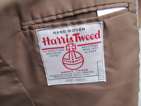 1970s Men's Tan and brown Harris Tweed blazer, vi… - image 6