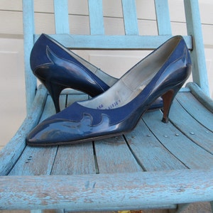 1970s rockabilly blue flame shoes, sz 8 AAA