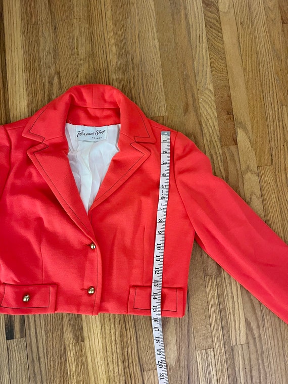 1980s/90s womens cropped red jacket with brass bu… - image 9