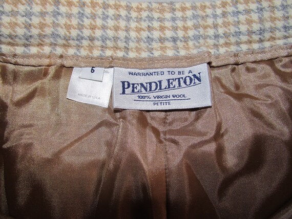 Vintage Pendleton soft wool calico houndstooth pa… - image 6