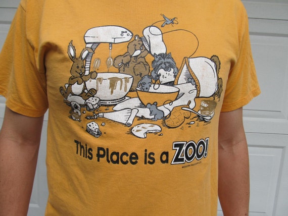 激レア！80sVTG! Cockney Visionaries バンビTシャツ 1980s Mens Kitschy T Shirt, This Place is a Zoo, Large Men's